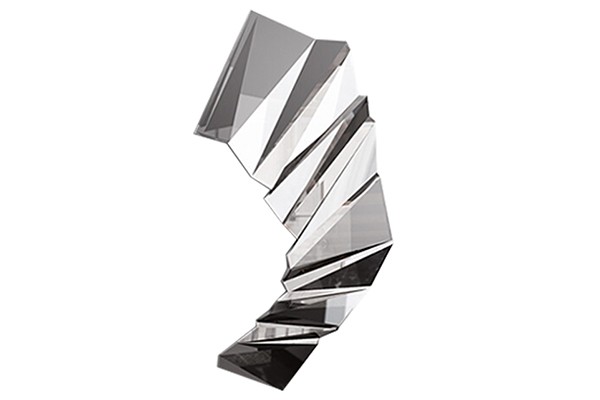 Custom Folded Geometric Stainless Steel Sculpture – Modern Abstract Mirror Art for Interiors